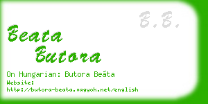 beata butora business card