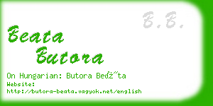 beata butora business card